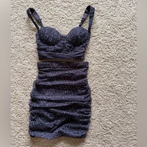 Oh Polly leopard ruched skirt set!